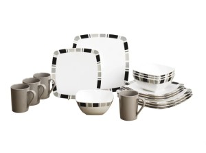 Servies carré black 16 delig